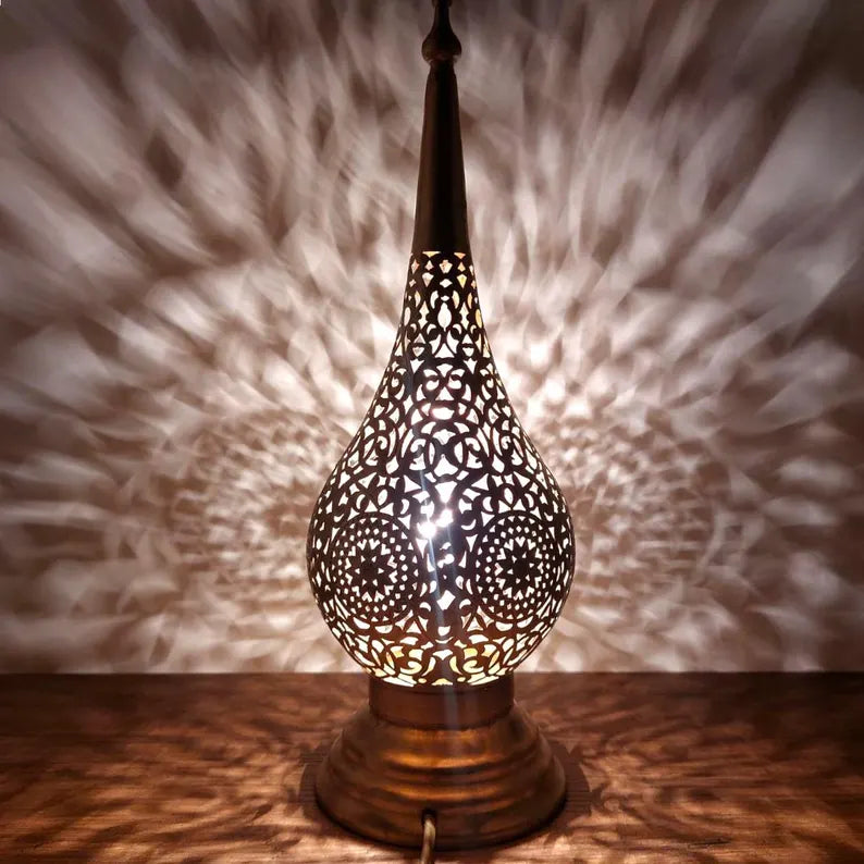 Handcrafted Brass Shade Lamp – Traditional Moroccan Light