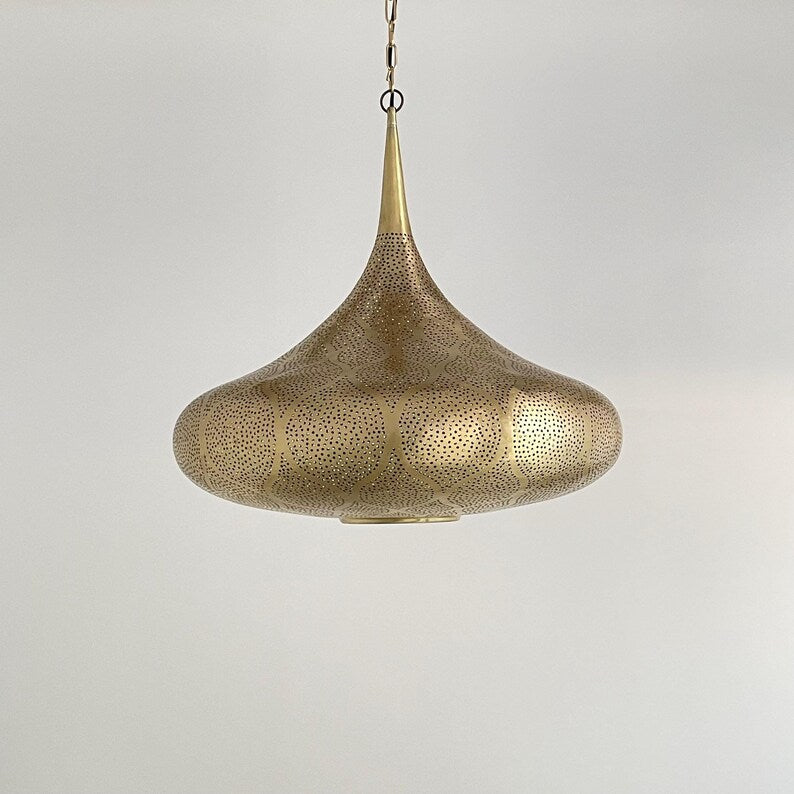 Handcrafted Moroccan Brass Pendant Light – Decorative Moroccan Lantern Ceiling Fixture