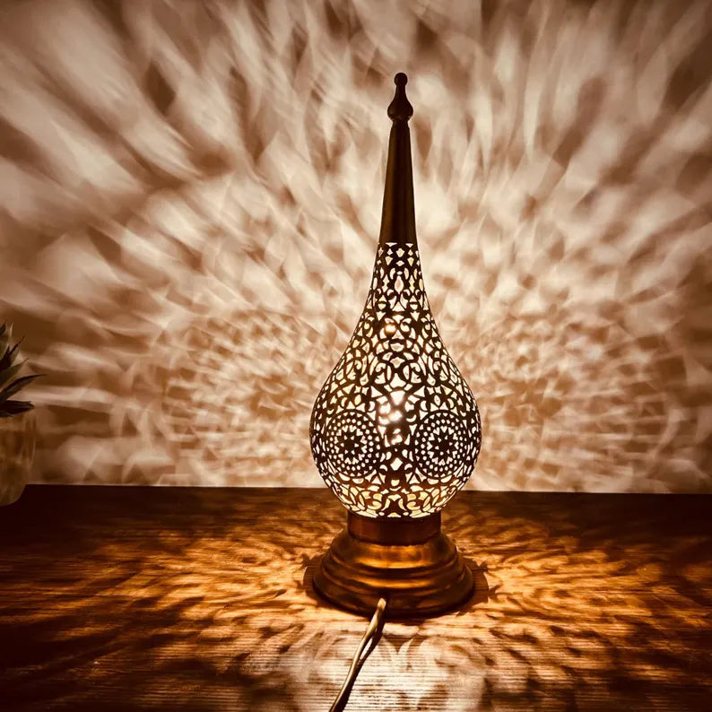 Handcrafted Brass Shade Lamp – Traditional Moroccan Light
